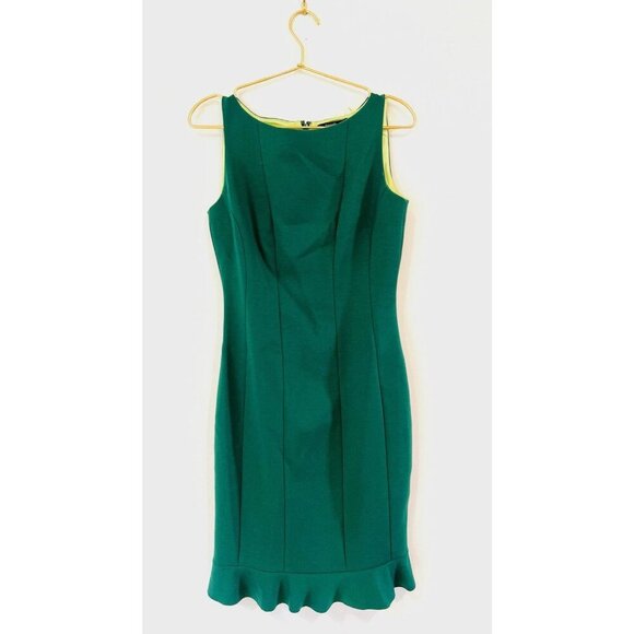 Tahari Sheath Sleeveless Dres Green - Picture 4 of 11